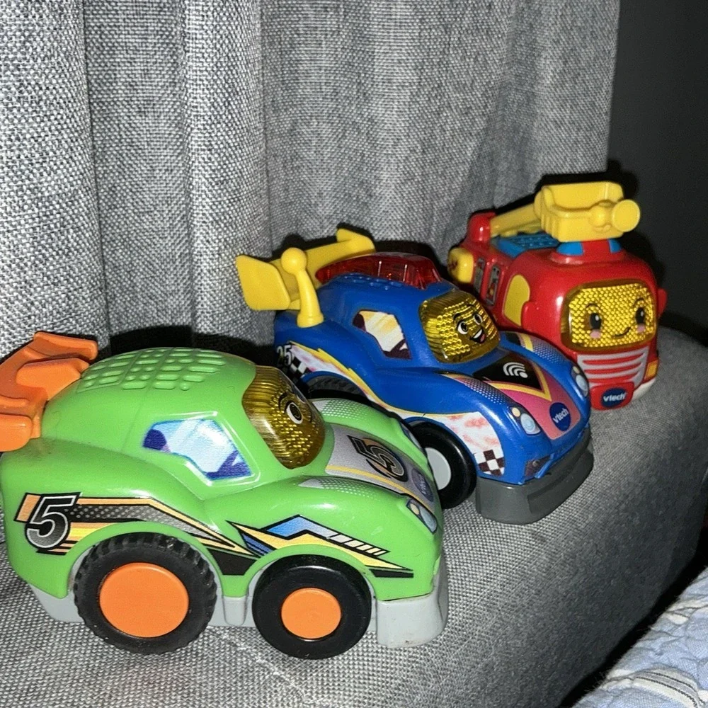 3 Vtech Go Go Smart Wheels Interactive Vehicles Lot Firetruck Racecar Race Car